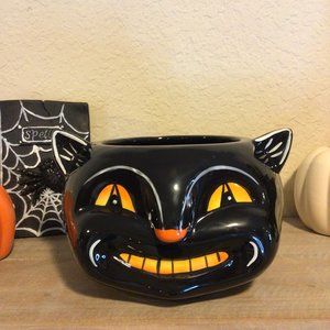 Johanna Parker halloween Black cat ceramic bowl